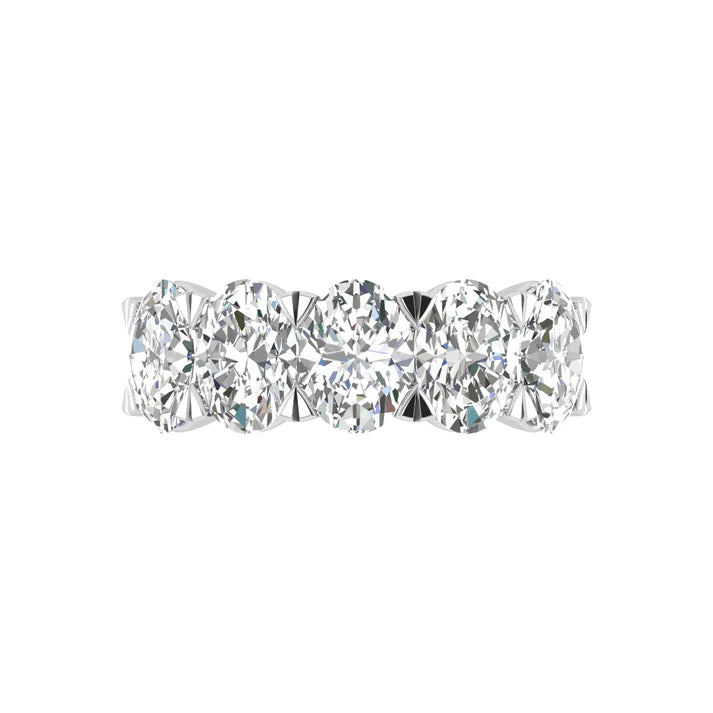 Five Stone Oval Cut Diamond Ring | 5ct Total Weight